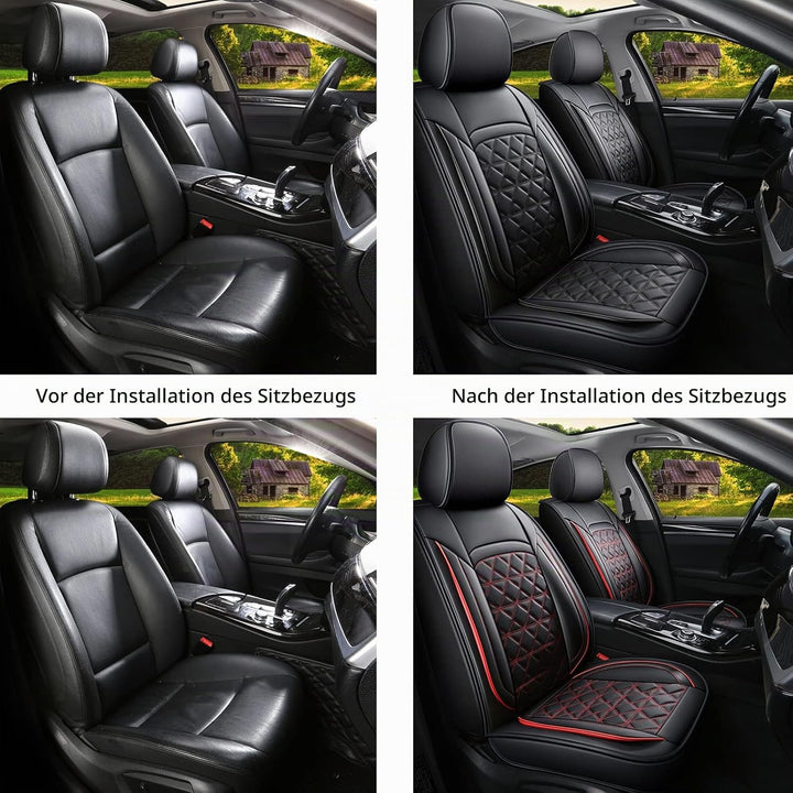 JDWBT Autositzbezüge Vordersitze Leder,Sitzbezüge Auto Universelle,Schonbezug Autositz Vorne,2er Set