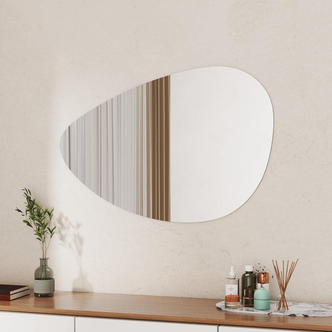 Boromal Spiegel Asymmetrischer 65x90cm Organischer Asymmetrischer Spiegel Badspiegel Asymmetrischer