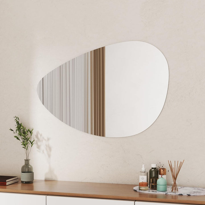 Boromal Spiegel Asymmetrischer 65x90cm Organischer Asymmetrischer Spiegel Badspiegel Asymmetrischer