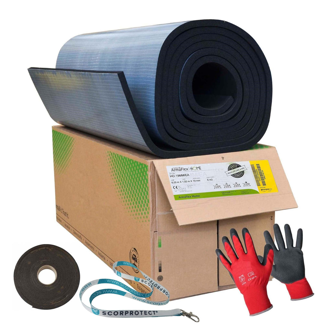 original Armaflex Home Armacell Camper-Ausbau-Set Standard + rote Handschuhe + Scorprotect Schlüssel