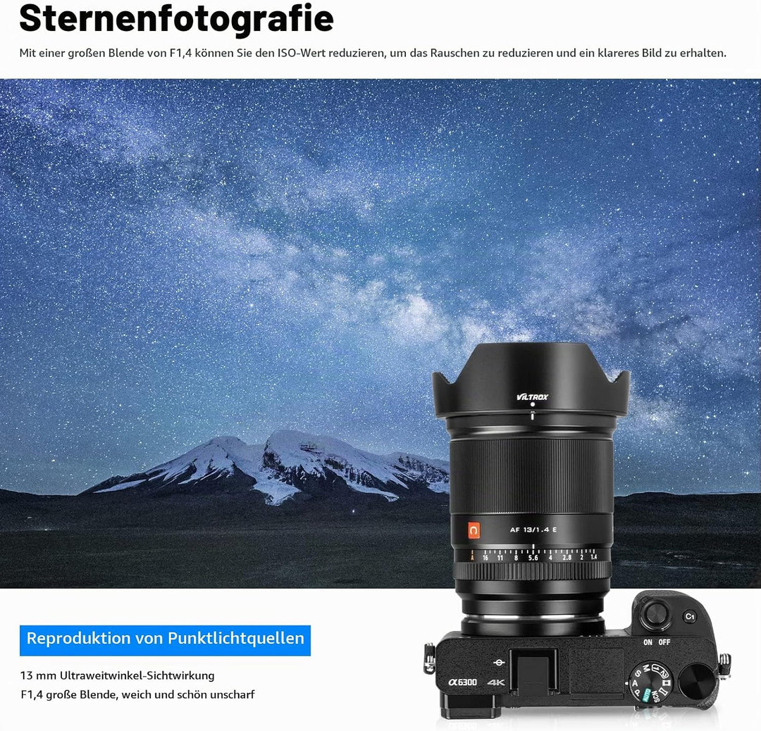 VILTROX 13mm F1.4 Wide Angle Aps-C Autofokus Objektive für Sony E Mount Kamera Objektive Camera Lens