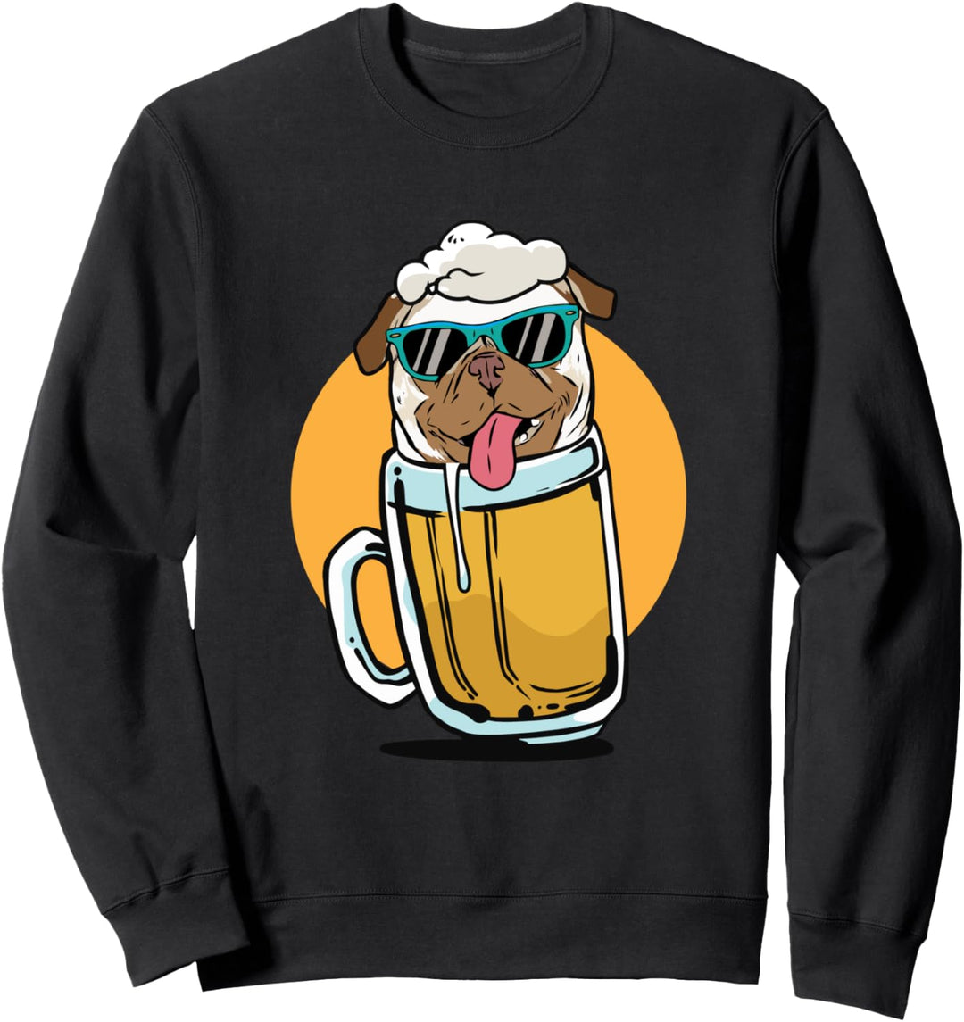 Mops I Hund I Möpse I Bier I Lustiges Mops Sweatshirt
