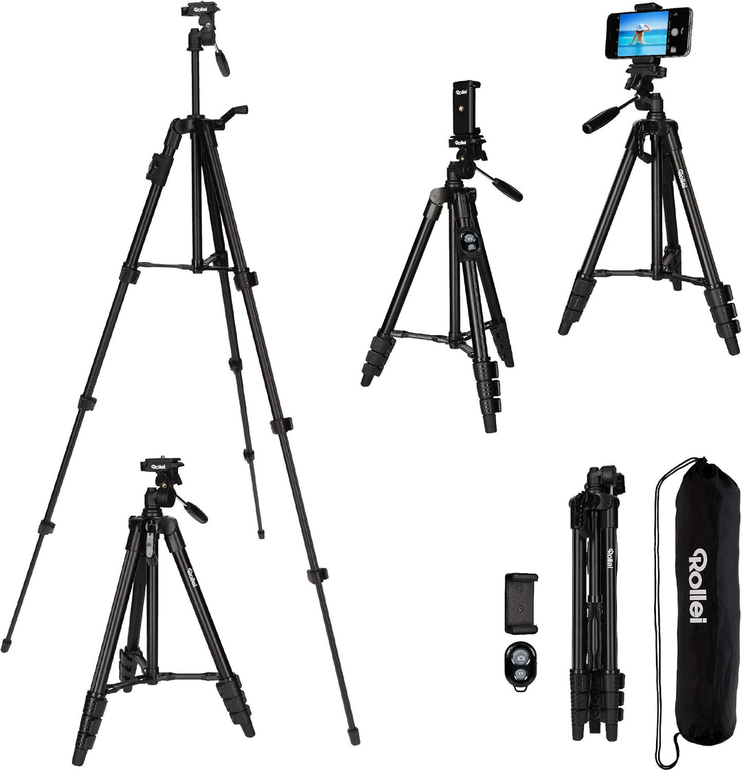 Rollei Smartphone Stativ Traveler - Schwarz &amp; Monkey Pod - Biegsames Mini Stativ mit flexiblen Beine