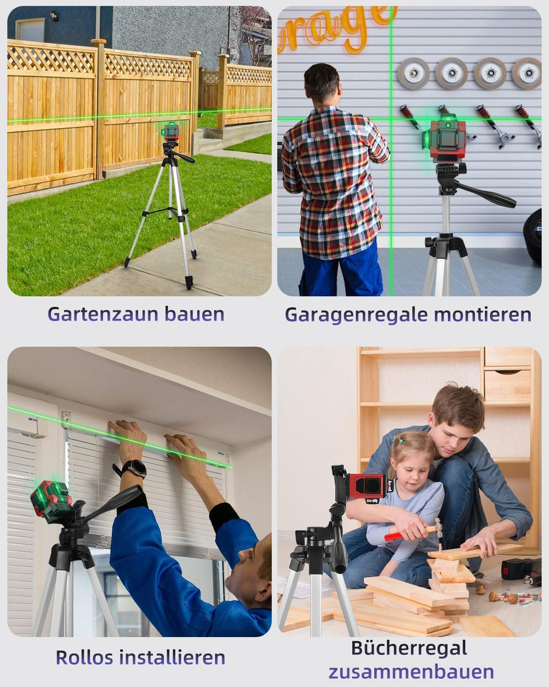 Silber Aluminium-Stativ für Laser-Nivellierung mit 137 cm Höhe und 0,54 kg leicht, mit Blasenniveau,