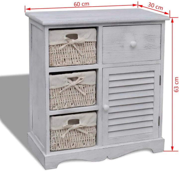 vidaXL Holz Schränkchen Nachtschrank Kommode Schrank Beistellschrank Sideboard 60 x 30 x 63 cm Weiss