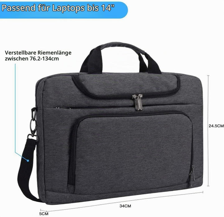 BERTASCHE Laptoptasche 14 Zoll Notebooktasche Schulter Tasche für Uni Arbeit Business 14 Zoll Grau,