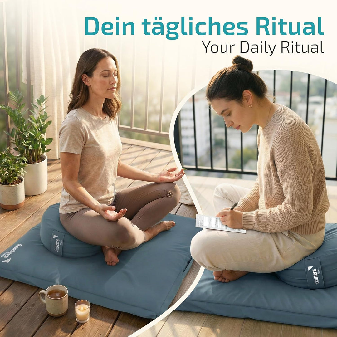 Banters Zabuton Meditationsmatte, 80x80x6 cm, Baumwolle, waschbar, 1,8 kg | Bezug 100% Baumwolle, Ba