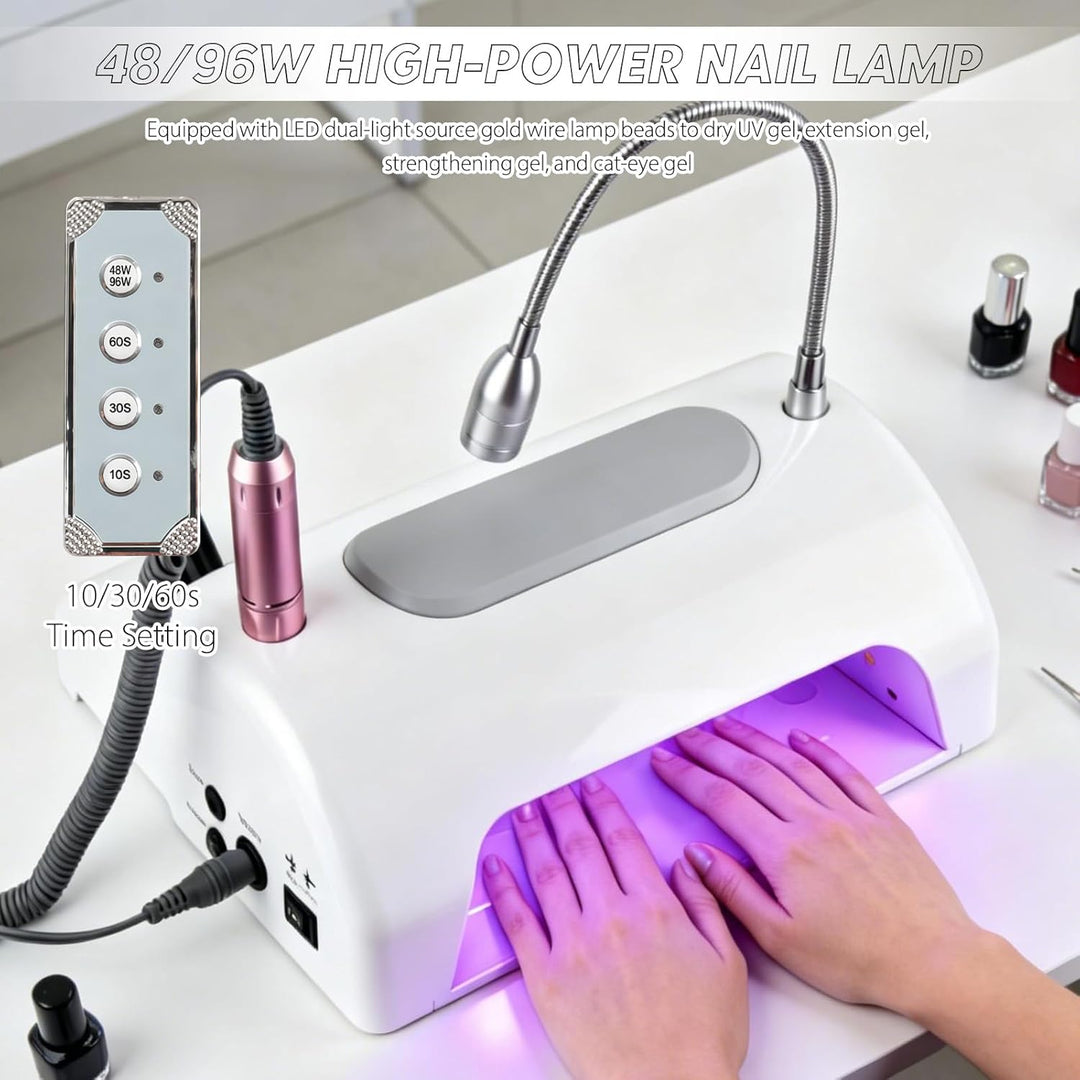 Elektrischer Nagelfräser, 5 in 1 Professionell Elektrischen Nagelbohrmaschine mit 360° Rotatable LED