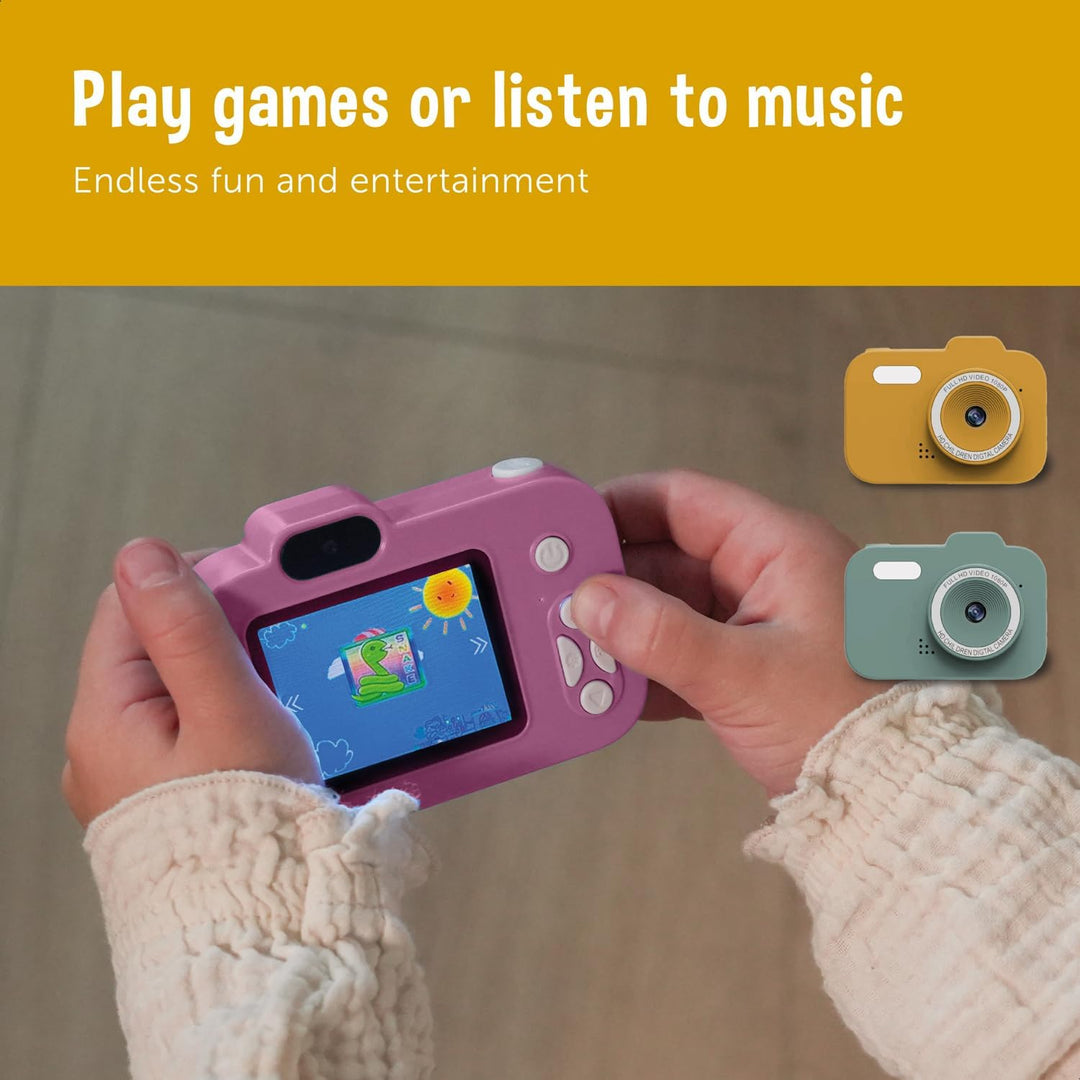 ZAZU Fun HD Digitalkamera für Kinder – 1080P Video, 2,0-Zoll-Display, wiederaufladbar, tragbare Kind
