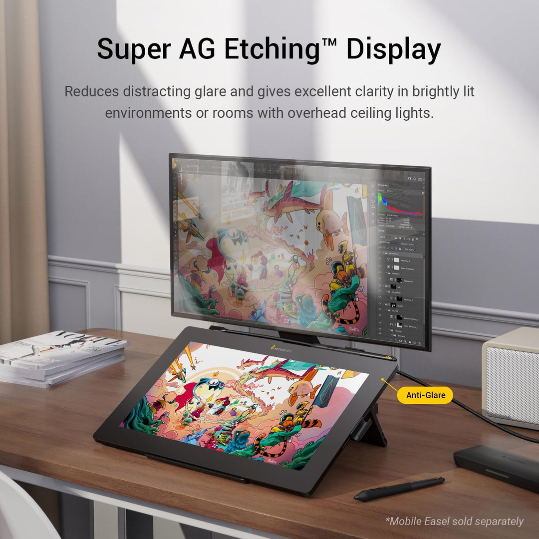 Xencelabs Pen Display 16 Essentials 16" 4K OLED Professionelle Grafiktablett mit Display mit 2 Batte