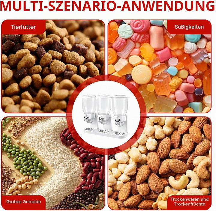 LUPATDY 3er Pack Müslispender 2L, Aufbewahrungsbox Küche Organizer mit Deckel, Cereal Dispenser für