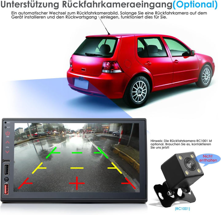Doppel Din Autoradio mit Wireless CarPlay & Wireless Android Auto, Autoradio Bluetooth, Autoradio mi