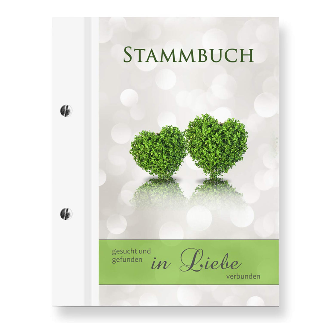 Stammbuchshop stb_Tree a5 Familienstammbuch, Grün, Weiss, 23 x 18 x 1,7 cm