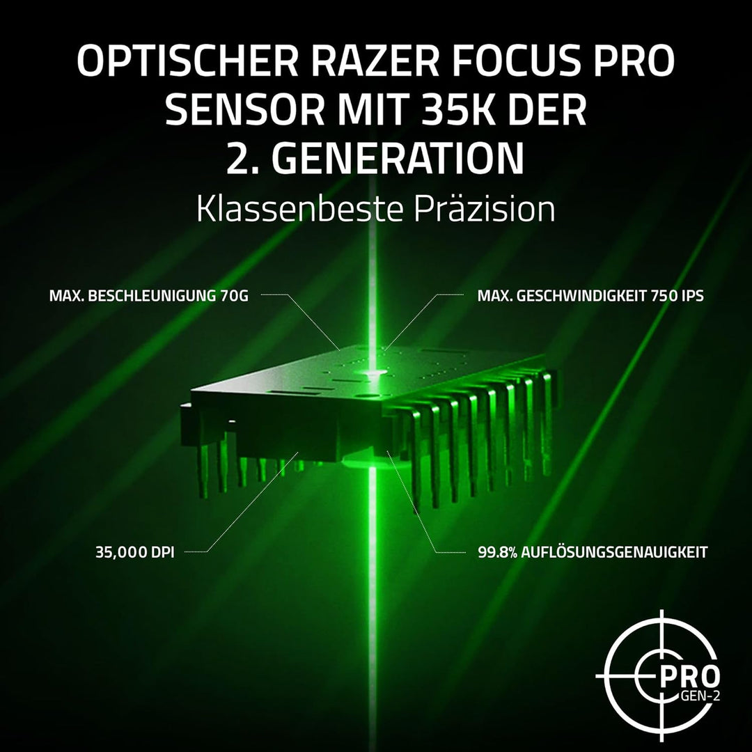 Razer Basilisk V3 Pro 35K Phantom Green Edition - Anpassbare kabellose ergonomische RGB-Gaming-Maus
