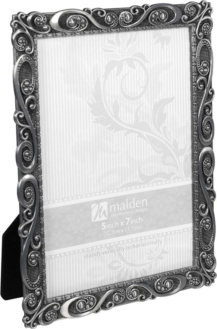 Malden International Designs 5371-57 Morgan Metall-Bilderrahmen, 12,7 x 17,8 cm, silberfarben 5x7, 5