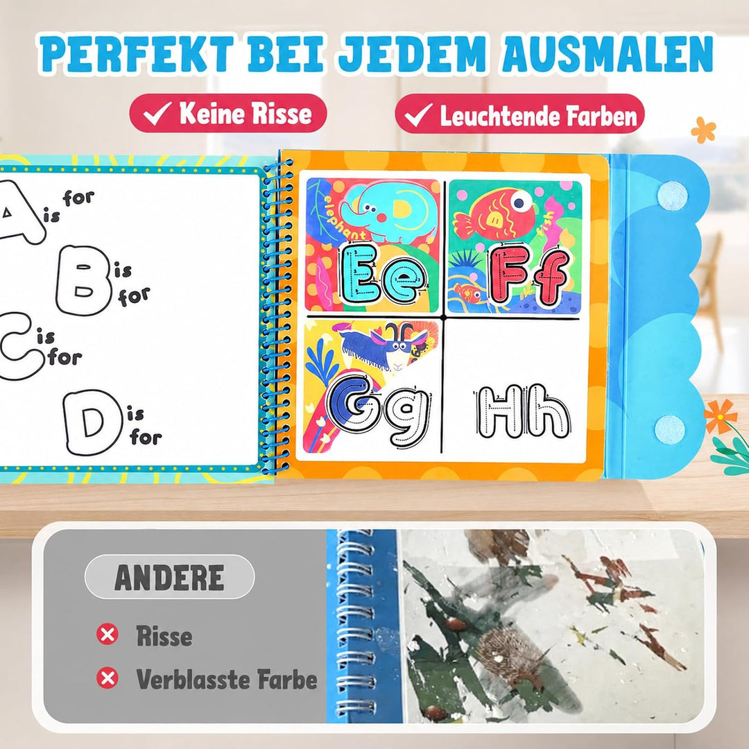 JoyCat Wassermalbuch für Kinder ab 3 Jahre, Wiederverwendbares Wasser Malbuch für Sauberes Malen, 14