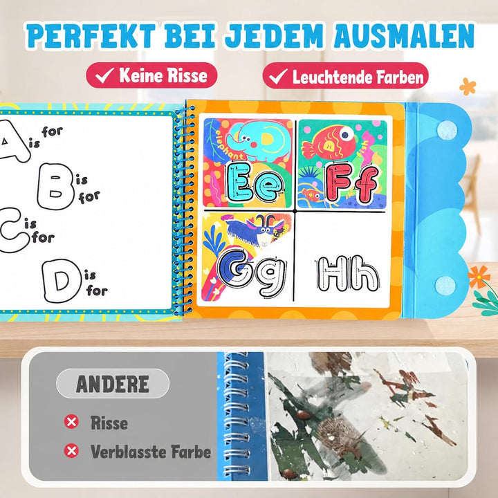 JoyCat Wassermalbuch für Kinder ab 3 Jahre, Wiederverwendbares Wasser Malbuch für Sauberes Malen, 14
