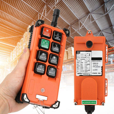 Drahtlose Kranfernbedienung, 8 Tasten 220 V Industriekanal Elektrohubaufzug Funkschalter Sender Empf