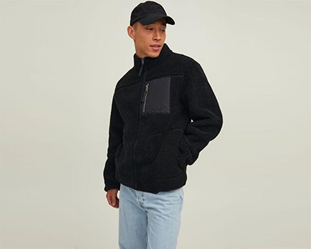 JACK & JONES Herren Jorpark Teddy Jacket Sn Jacke, M Schwarz