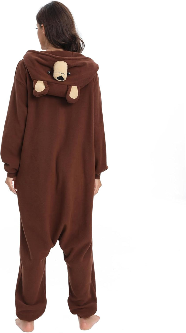 LABULA Onesie Tier Erwachsene Unisex Tieroutfit Cosplay Pyjamas Karneval kostüm S Braunbär, S Braunb