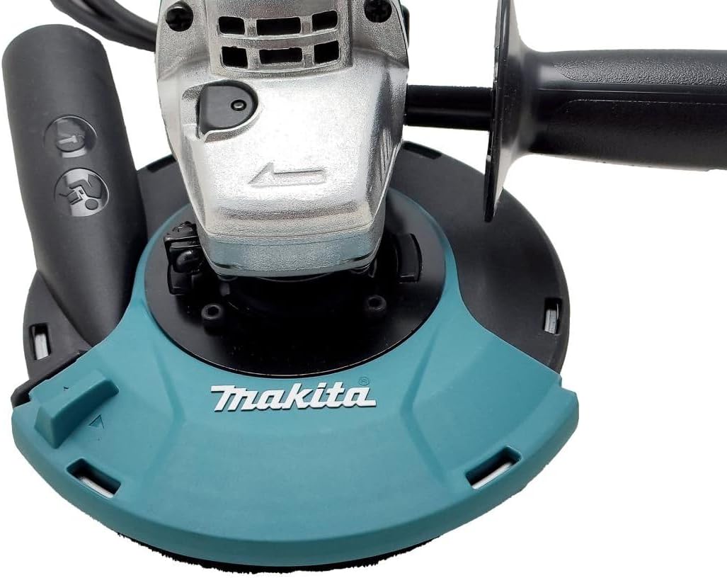 Makita Absaughaube 191W06-8 mit Diamant Schleiftopf 125 mm – Staubabsaughaube für Winkelschleifer –