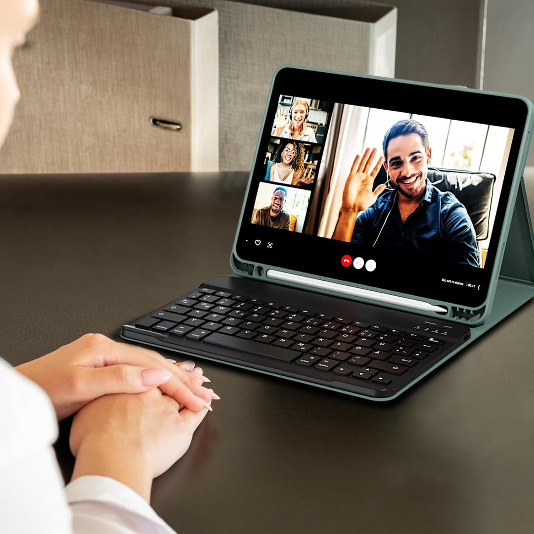 Hülle mit Tastatur für iPad Air 11 Zoll M3/M2, iPad Air 7 6 5 4 (2025/2024/2022/2020) 10,9 Zoll, Sof
