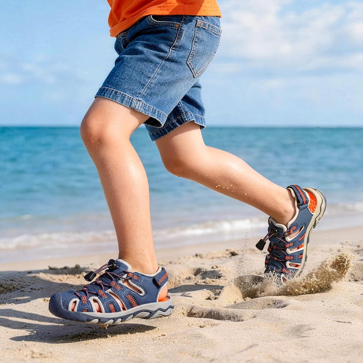 DREAM PAIRS Sandalen für Jungen, Mädchen, Bambus/Kleinkind/grosse Kinder, Sommer, geschlossen, Toe,
