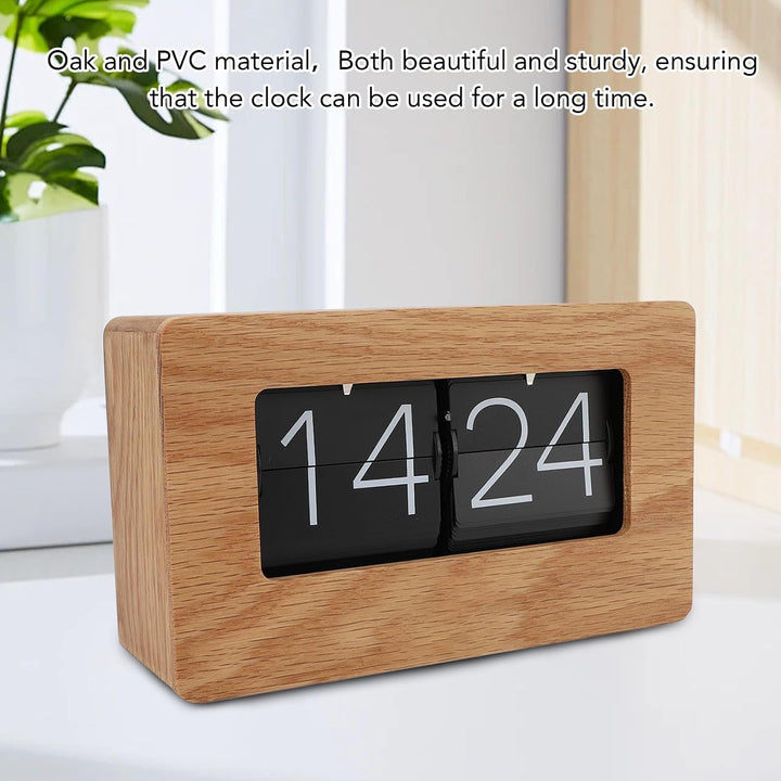 SIXRUN Flip Desk Clock – Vintage-Style Digital Table Clock with Silent Movement, Automatic Flip Disp