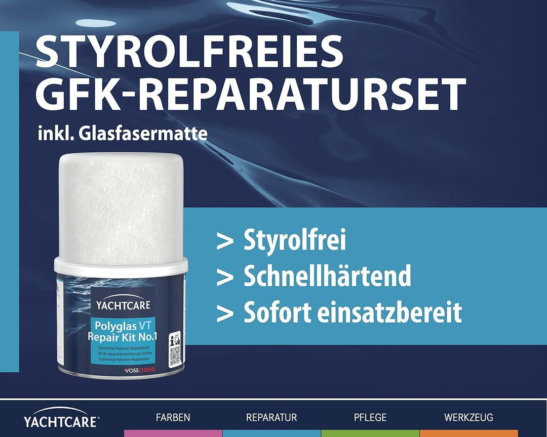 Yachtcare Polyglas Repair Kit - für die schnelle Reparaturen an GFK-Teilen 400g, 400g