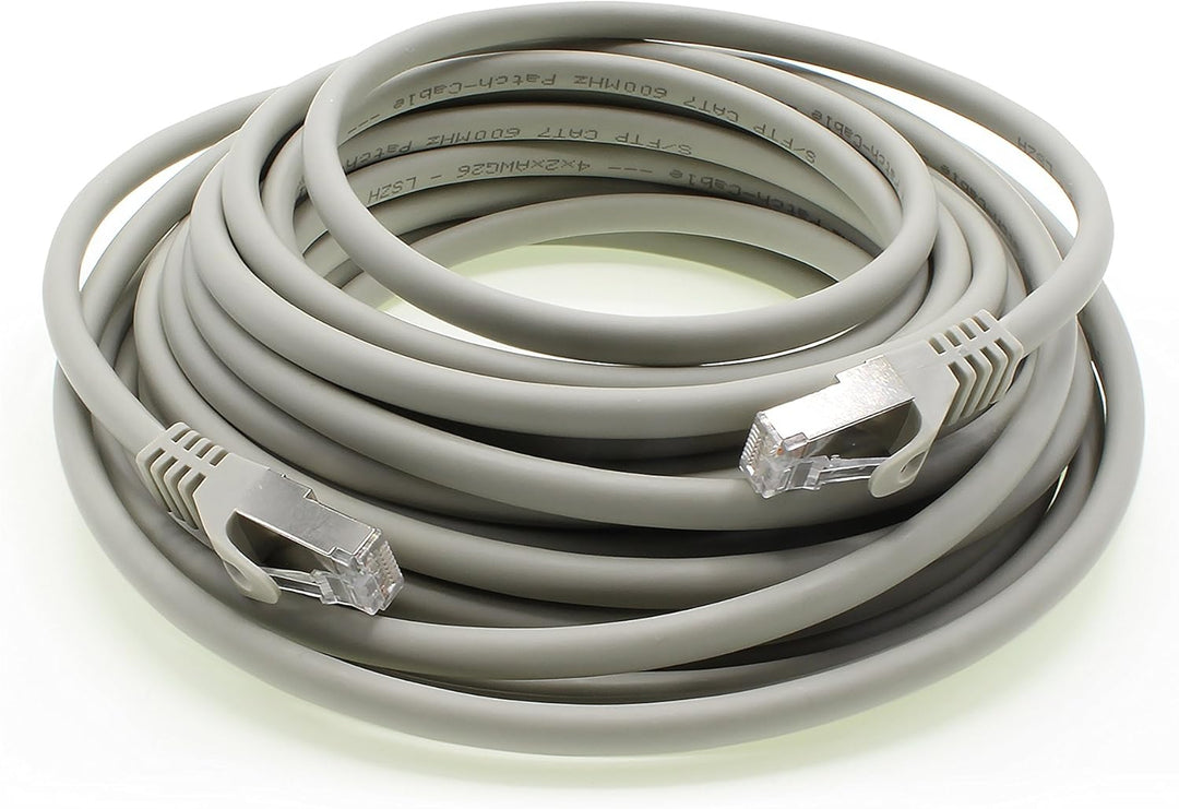 1aTTack.de 7,5m - grau - 5 Stück Cat7 Netzwerkkabel SFTP Patchkabel Lankabel Rohkabel 10GB/s - 500 M