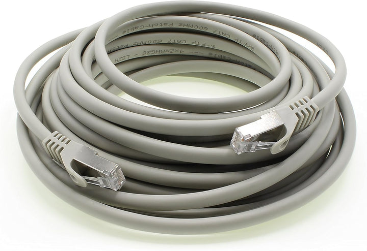 1aTTack.de 7,5m - grau - 5 Stück Cat7 Netzwerkkabel SFTP Patchkabel Lankabel Rohkabel 10GB/s - 500 M