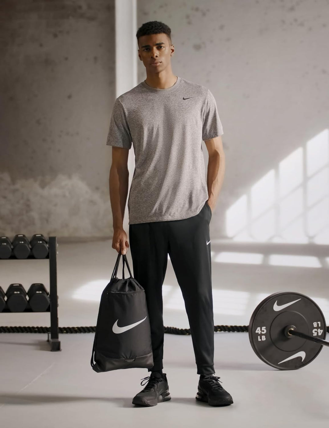 Nike Drawstring Sporttaschen 9.5 (18L), Black/Black/White One size, Einheitsgrösse Black/Black/White