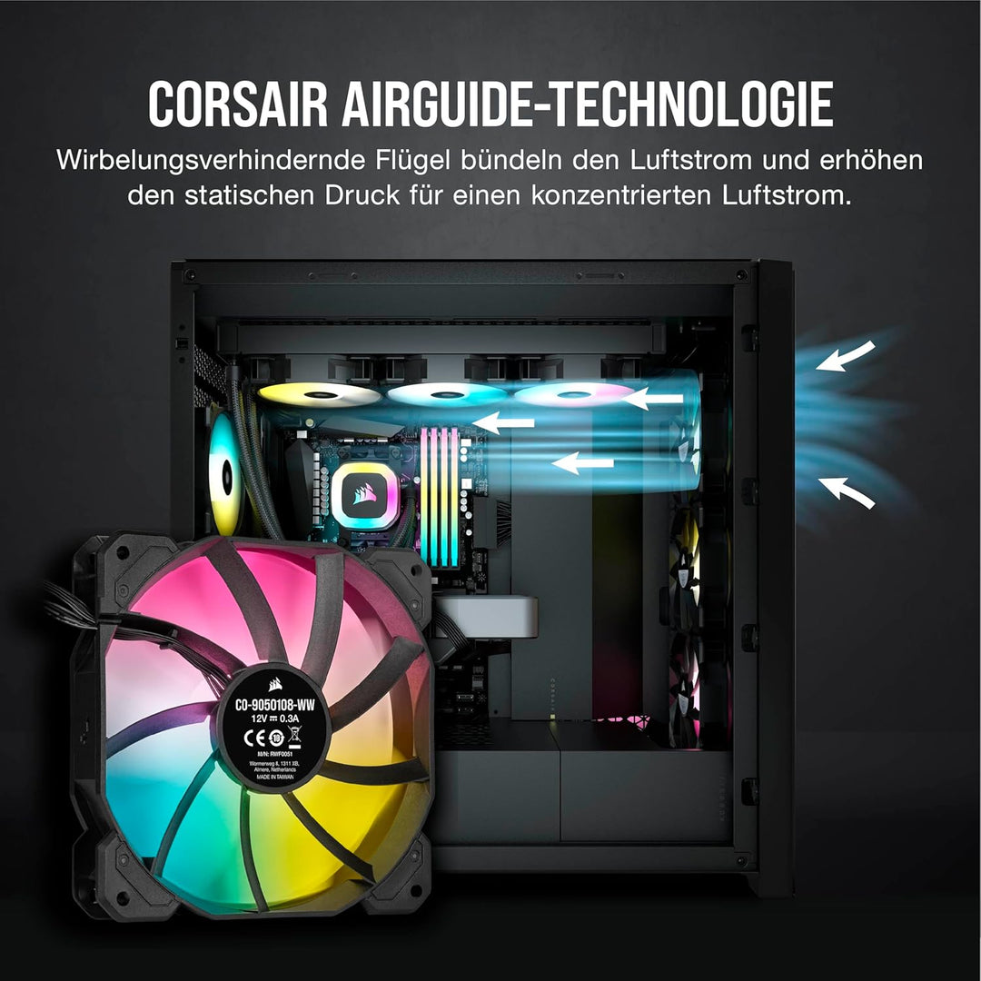 CORSAIR H100 RGB-Flüssig-CPU-Kühler - 240mm AIO - SP120 RGB Elite Lüfter - Passend Für Intel LGA 120