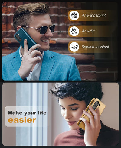 OCASE Hülle Samsung Galaxy Z Fold 5 5G Handyhülle mit [S Pen Halter] [Grenzschutz] [Premium PU Leder