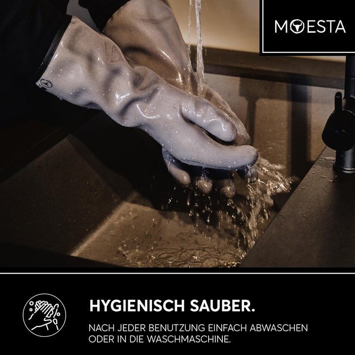 MOESTA-BBQ 20004 HeatPro Hitzehandschuhe - Ofen-Grillhandschuh aus Silikon - bis 350° Celsius hitzeb