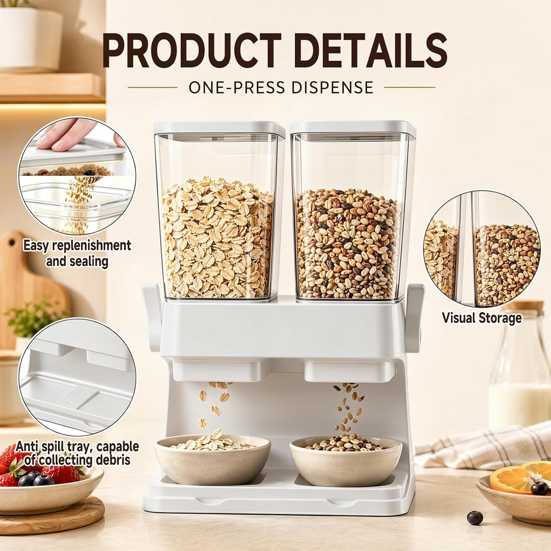 Müslispender 2er Set luftdicht Cereal Dispenser 3L Cornflakes-Spender Portionierer, Spender für Müsl