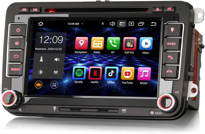 Erisin 7 Zoll 8-Kern 4GB+64GB Android 12 Autoradio mit GPS Navi Für VW Golf 5 Golf 6 T5 Touran Polo