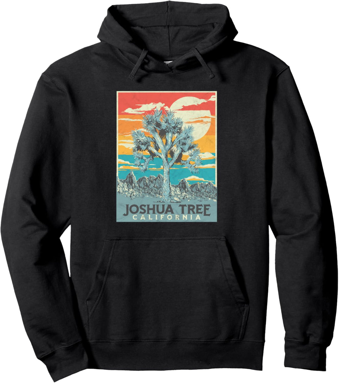 Joshua Tree National Park Vintage Artistic Graphic Design Pullover Hoodie