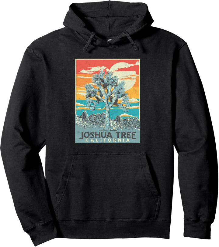 Joshua Tree National Park Vintage Artistic Graphic Design Pullover Hoodie