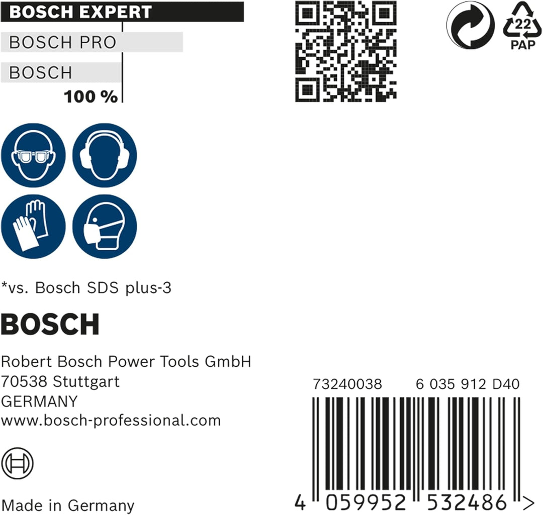 Bosch 10x EXPERT SDS plus-7X Hammerbohrer (für Weichgestein, Harter Stein, Ø 12,00 mm, Professional