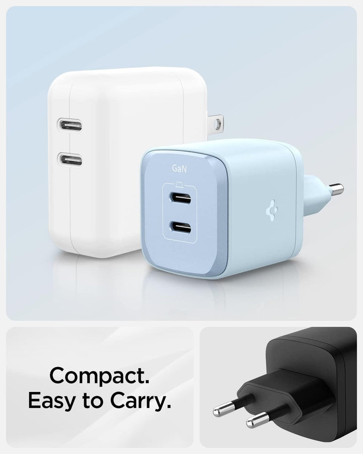 Spigen GaN III 452 Total 45W 2 Ports Dual USB C Wandladegerät PD 3.0 PPS Ladeblock Adapter Kompatibe