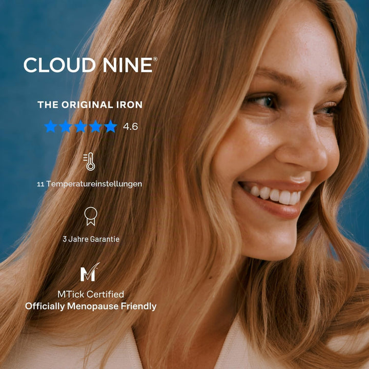 Cloud Nine The Original Iron Glätteisen Schwarz – Haarglätter mit 11 Temperatureinstellungen, Revive