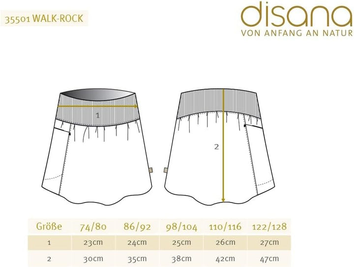 Disana Walk-Rock, Leichter Rock mit elastischem Bund für das ganze Jahr | 100% Bio-Merinowolle GOTS,