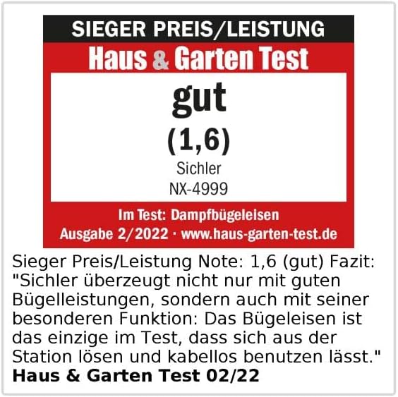 Sichler Haushaltsgeräte Bügeleisen kabellos: Kabelloses 2in1-Dampfbügeleisen mit Basisstation, 2.200