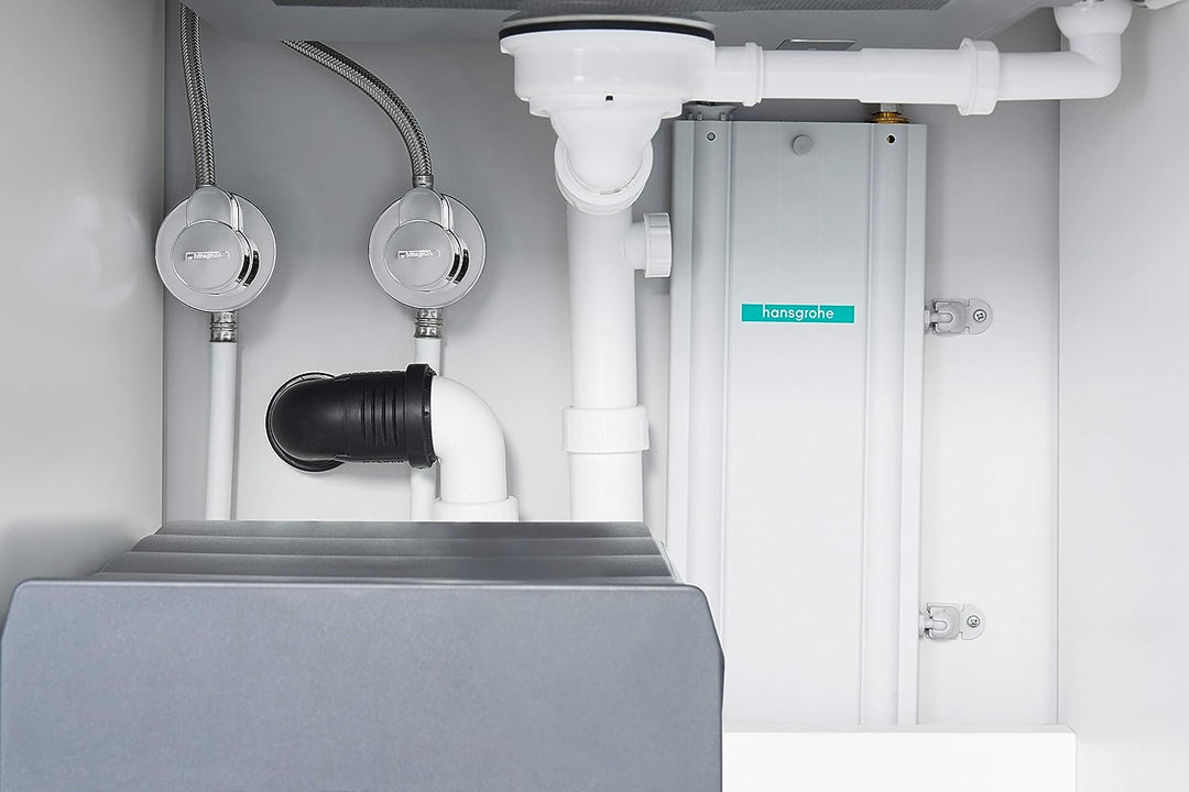 hansgrohe Focus Küchenarmatur (Wasserhahn Küche mit Schlauchbox, 150° schwenkbar, ausziehbare Brause