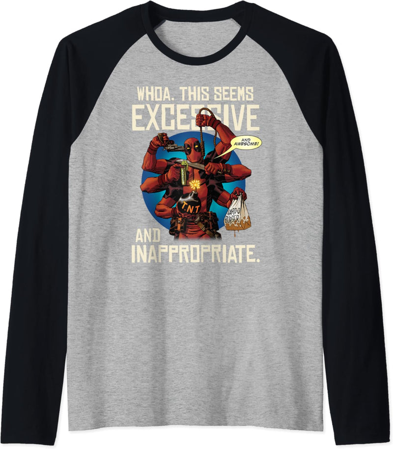 Marvel Deadpool Whoa This Seems Excessive And Inappropriate Raglan