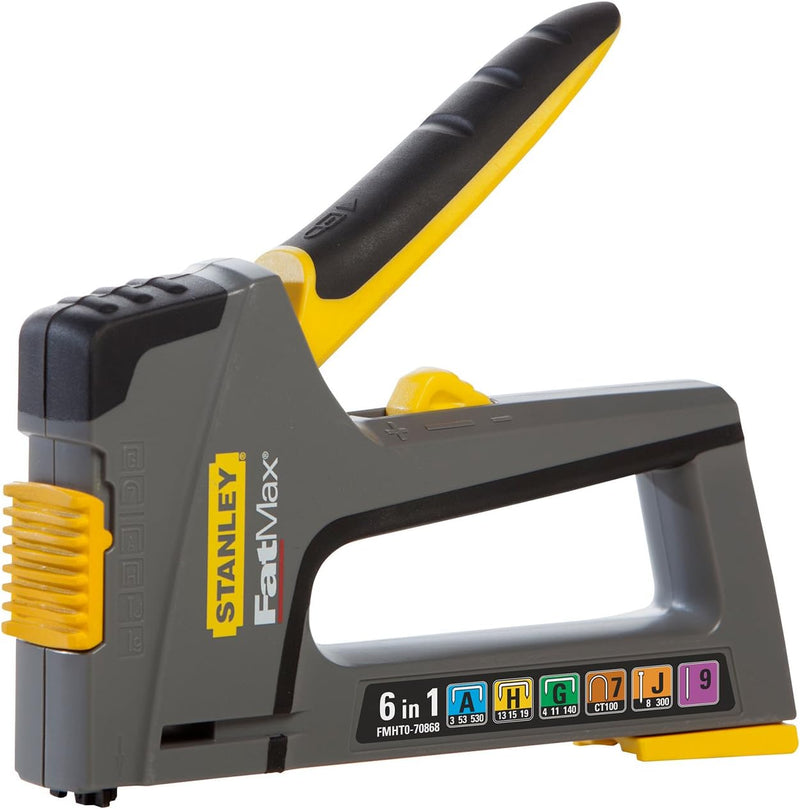 Stanley FatMax Handtacker 6-in-1 TR75 (rückschlagsfrei, verarbeitet sechs verschiedenen Klammer/Näge