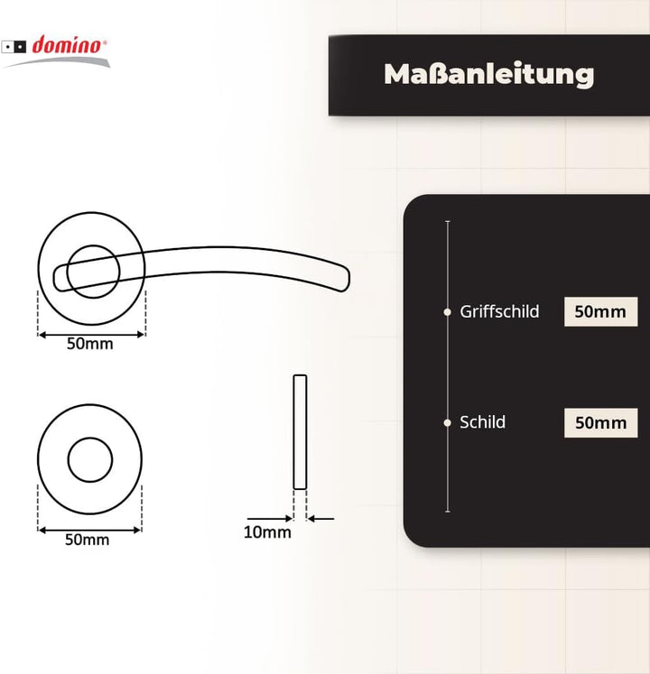 domino Türgriff LAVINIA-R M9 WC-Bad Drückergarnitur für Zimmertüren Türdrücker-Set Rosetten-Garnitur