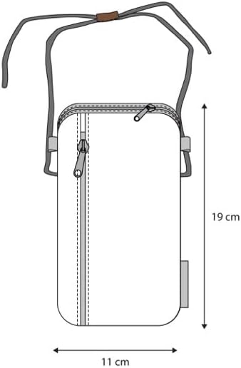 360° Grad Handytasche & Portemonnaie unisex aus Segeltuch, weiss grau, Zahl hellgrau, verstellbare K