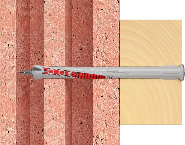 fischer DuoXpand 8 x 100 T, hochwertiger Universaldübel mit verzinkter Senkkopfschraube (50 Stk.), D